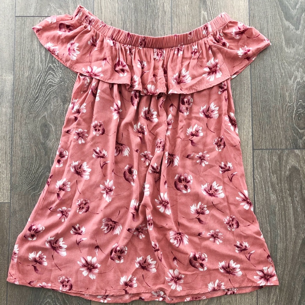 floral off the shoulder dress